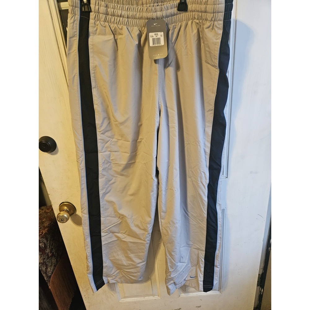 Nike Men Gray Windbreaker Track Pants XXL 2XL Side Stripe 138356-061 NWT